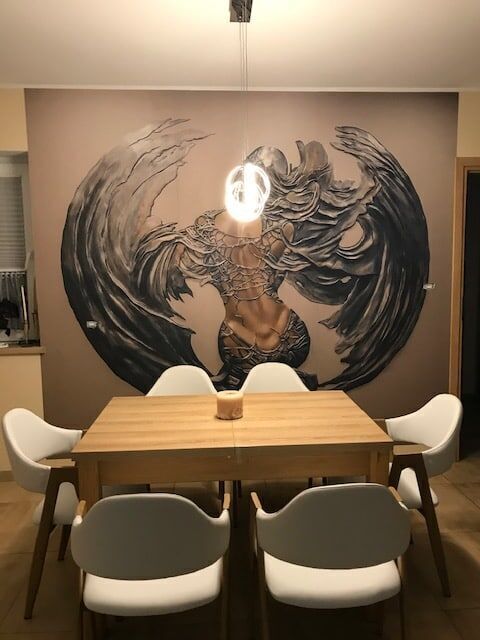 Anges luxueux imprimés sur toile, art mural ailes d'ange, décoration murale salon, peinture figure d'ange, art blanc, impression d'art mural - France